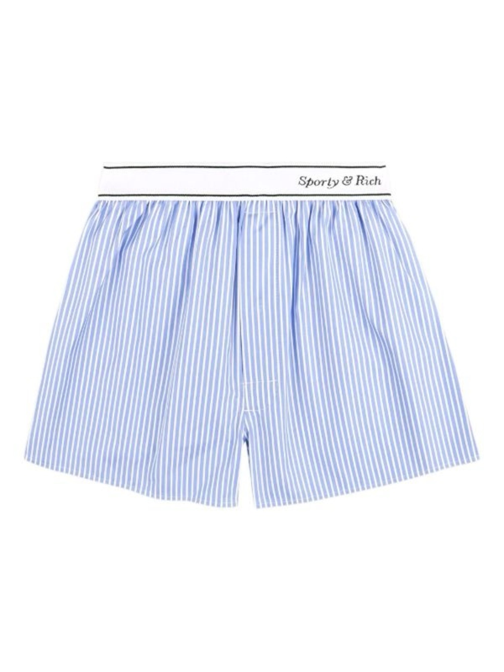 Sporty & Rich Italic-logo striped-pattern boxer shorts | Blue & White Sz: M